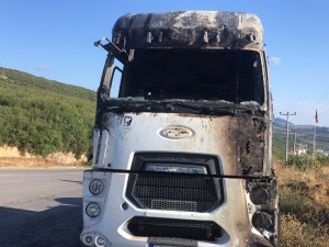 Park Halindeki Kamyon Alev Alev Yandı