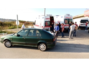 Karşıya Geçerken Otomobilin Çarptığı Yaya Yaralandı