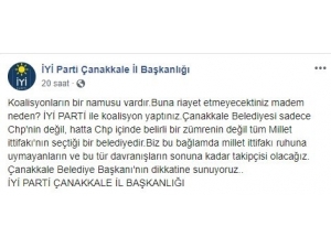 İyi Parti’den Başkan Gökhan’a: "Koalisyonların Bir Namusu Vardır"