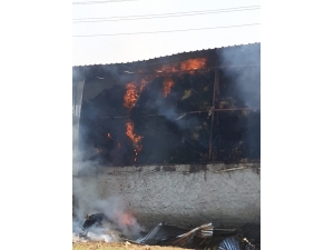 Adana’da Saman Deposunda Yangın