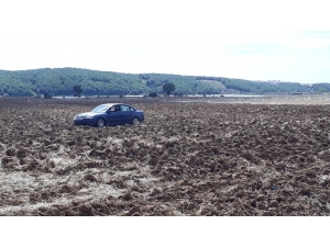 Şekeri Düşen Sürücü Tarlaya Uçtu