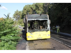 Beykoz’da İett Otobüsünün Alev Alev Yandığı Anlar Kamerada