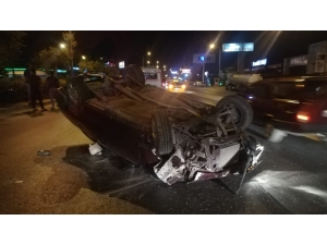 Alkollü Sürücü Direksiyon Hakimiyetini Kaybedince Kaza Yaptı