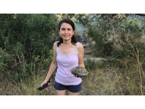 Mersinli Fulya Yetiş, Önce İtfaiyeyi Seferber Etti Sonra Da Kaplumbağanın İmdadına Yetişti