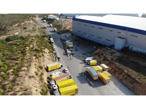 Şüpheli Toz Paniği Yaşanan Posta Dağıtım Merkezi Havadan Görüntülendi