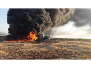 Şanlıurfa’da Akaryakıt Tankeri Alev Alev Yandı
