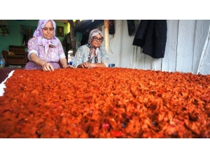 Sarıgöllü Kadınlar Evlerde Tarhana Yapımına Başladı