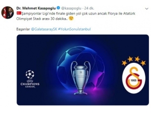 Bakan Kasapoğlu: "Başarılar Galatasaray, Yolun Sonu İstanbul"