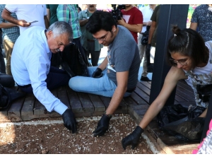 Belediye Başkanı Vatandaşlarla Birlikte Çöp Topladı