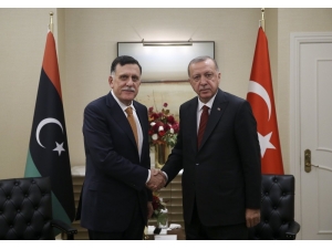 Cumhurbaşkanı Erdoğan, Libya Başkanlık Konseyi Başkanı Es-serrac İle Görüştü