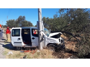 Ayvalık’ta Kaza Yangın Çıkardı: 2 Yaralı