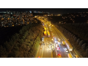 Kocaeli’de 3 Kişinin Öldüğü Kaza Alanı Havadan Görüntülendi