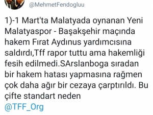 Milletvekili Fendoğlu’ndan Hakem Suat Arslanboğa’ya Destek