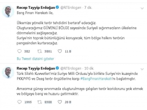 Cumhurbaşkanı Erdoğan: "Barış Pınarı Harekatı Başladı"