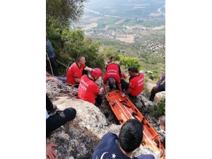 Zeytin Toplarken Uçurumdan Yuvarlanıp Mahsur Kaldı
