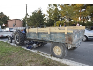 Duramayacağını Anlayan Motosiklet Sürücüsü Kendini Yola Attı