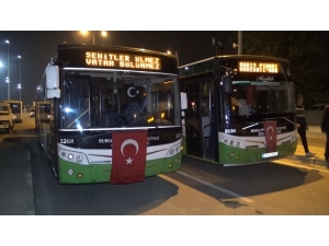Özel Halk Otobüsleri Barış Pınarı İçin Kornaya Bastı