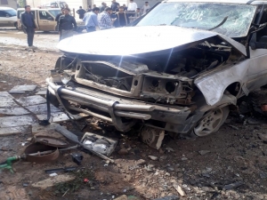 Azez’de Bomba Yüklü Araç Patladı