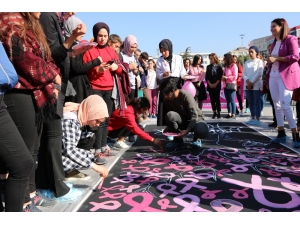 Meme Kanserine Farkındalık İçin Yürüyüş Yaptılar