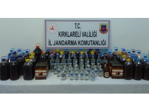 Kırklareli’de 249 Litre Kaçak İçki Ele Geçirildi