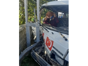 Minibüs Elektrik Direğine Çarptı: 2 Yaralı