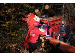 Kontrolden Çıkan Kamyon Ormana Uçtu: 2 Yaralı