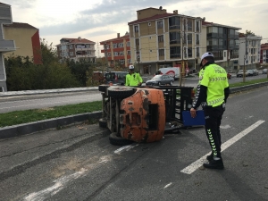 Devrilen Forkliftin Operatörü Yaralandı
