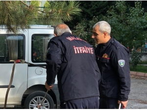 İtfaiye Sitenin Bahçesindeki Yılanı Yakaladı