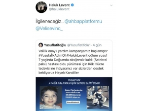 Bursalı Yusuf’a Haluk Levent’ten Destek