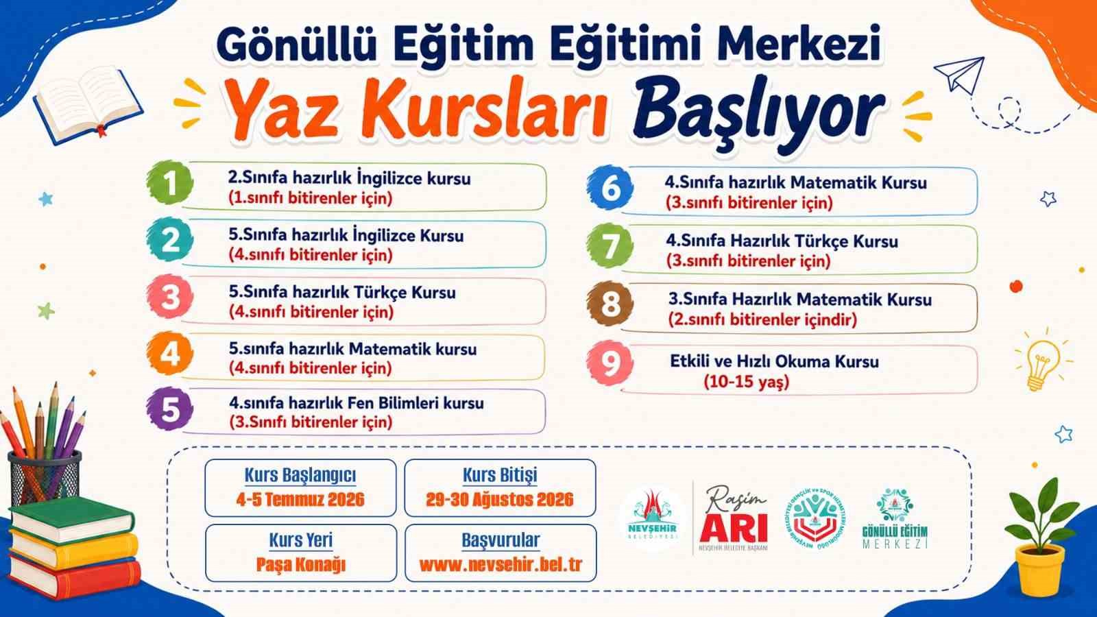 nevsehir-de-ucretsiz-yaz-kurslari-basliyor