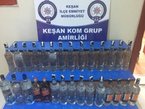 Keşan’da Taklit Bandrollü İçki Operasyonu