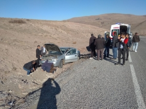 Otomobil Yoldan Çıktı: 2 Yaralı