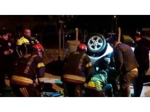 Kontrolden Çıkan Otomobil Devrildi: 3 Yaralı