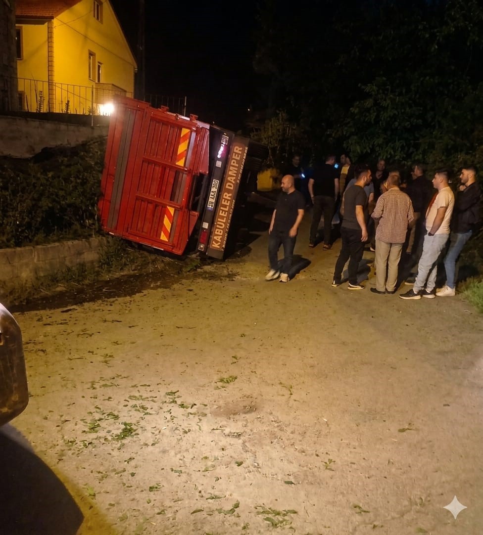 giresun-da-yas-cay-yuklu-kamyon-devrildi