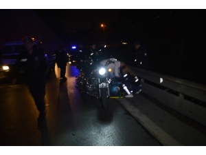 Alkolü Olan Motosiklet Sürücüsü Kaza Yaparak Yaralandı