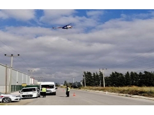 Çanakkale’de Havadan Helikopterle Trafik Denetimi