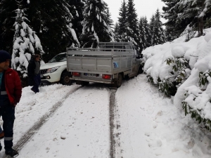 Kar Yağışı Kazaya Yol Açtı