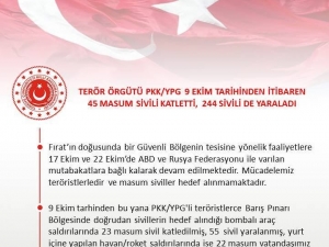 Terör Örgütü 9 Ekim’den Bugüne 45 Masum Sivili Katletti
