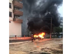 Park Halindeki Otomobil Alev Topuna Döndü