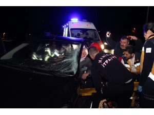 Manisa’da İki Araç Kafa Kafaya Çarpıştı; 1 Yaralı