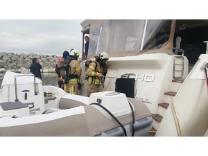Beylikdüzü’nde Lüks Teknede Yangın Paniği