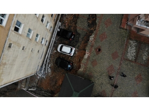 Kartal’da Çöken İstinat Duvarı Havadan Görüntülendi