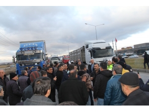 Çorum’da Kamyoncular Kontak Kapattı