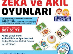 Talas’tan Çocuklara Zeka Ve Akıl Oyunları