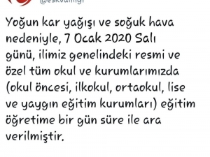 Eskişehir’de Sahte Hesaptan Kar Tatili Mesajı Atıldı