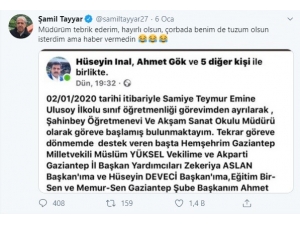 Sosyal Medya Teşekkürü Görevden Aldırdı
