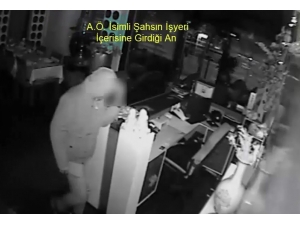 Hırsızlık Şüphelisi Önce Kameraya Sonra Polise Yakalandı