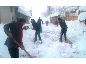 Köylülerin İmece Usulü Karla Mücadelesi
