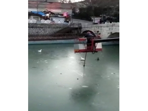 Suda Ayakları Donan Kazları İtfaiye Kurtardı