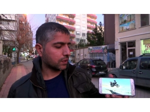 Park Halindeki Motosiklet Saniyeler İçinde Çalındı